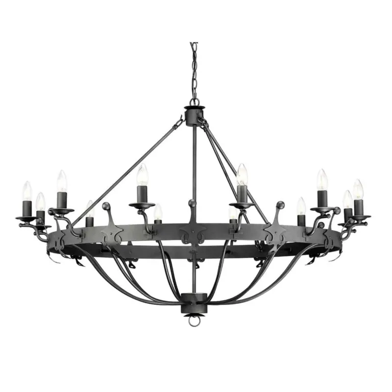 Żyrandol metalowy czarny 12-punktowy WINDSOR12 GR z serii WINDSOR - Elstead Lighting Ostatnie sztuki